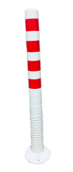 Poteau flexible de balisage 1000 mm blanc - Ruban rouge